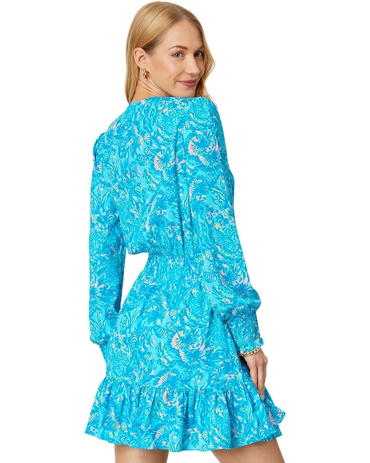 

Платье Lilly Pulitzer Cristiana Stretch Dress, цвет Surf Blue Coral Of The Story