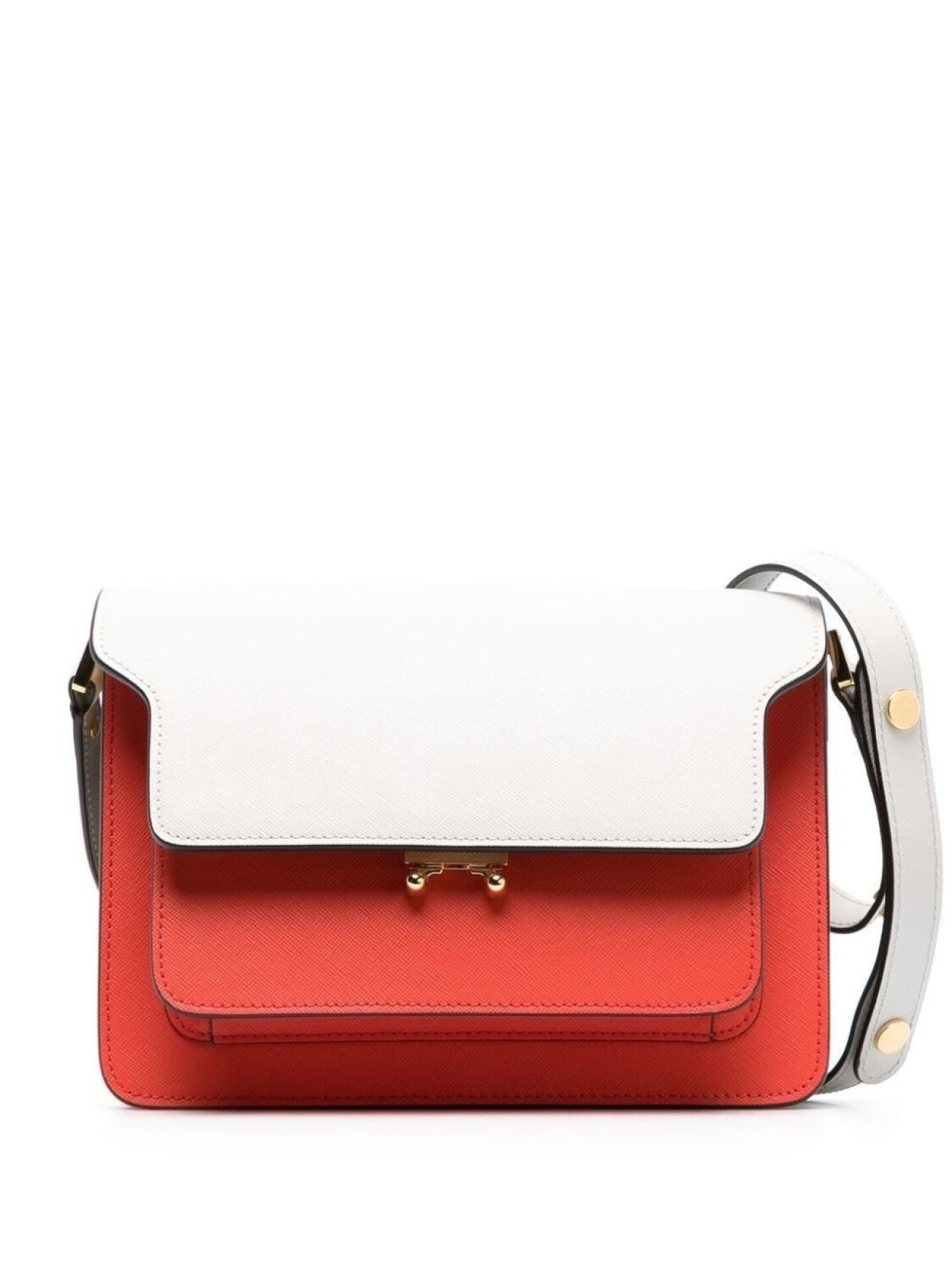 

Marni Trunk leather shoulder bag, оранжевый