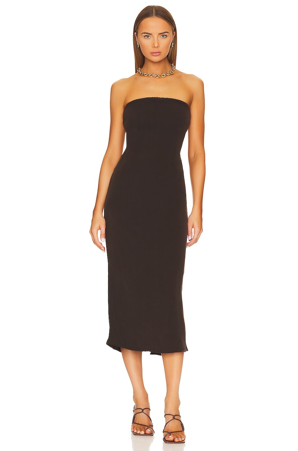 

Платье миди Anemos Strapless Tie Back, цвет Espresso