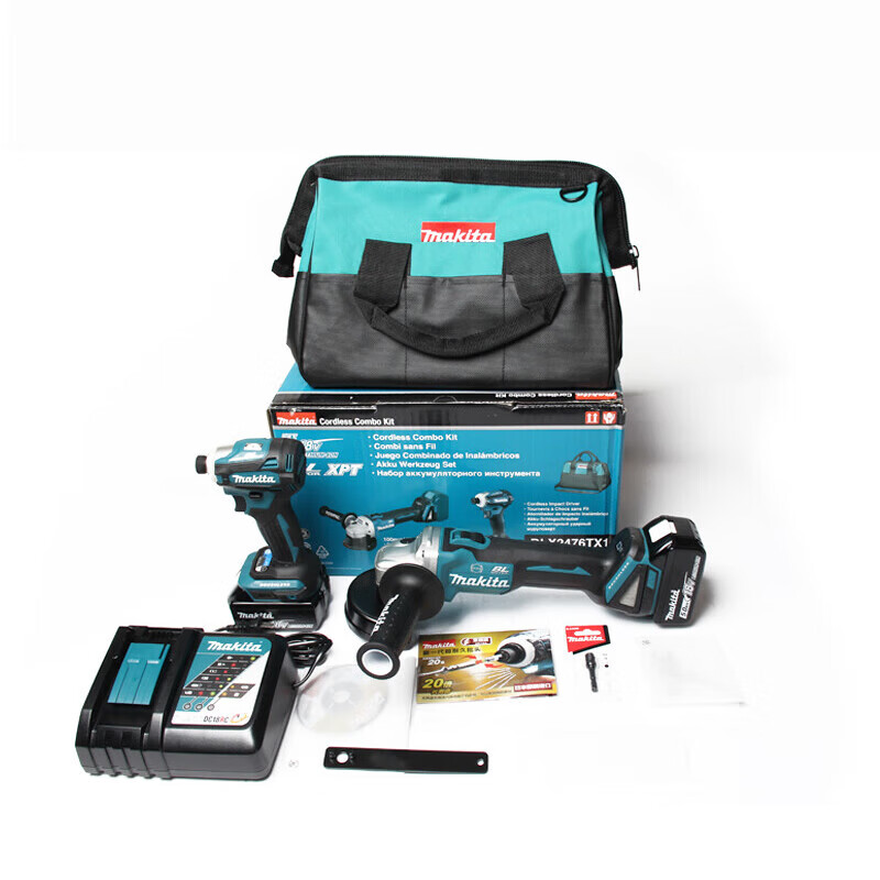 Набор Makita DLX2476TX1: Дрель аккумуляторная + Угловая шлифовальная машина