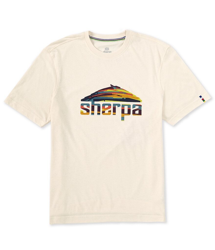 

Футболка Sherpa Adventure Gear с короткими рукавами и логотипом Mountain, бежевый