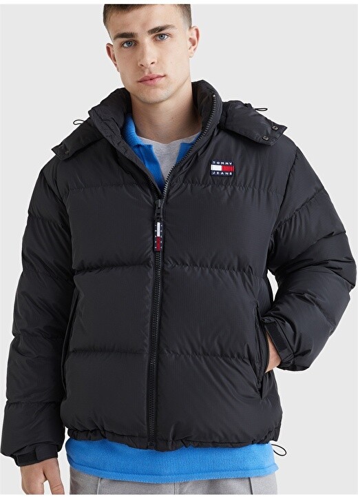 

Черное мужское пальто на гусином пуху Tommy Jeans, Черный