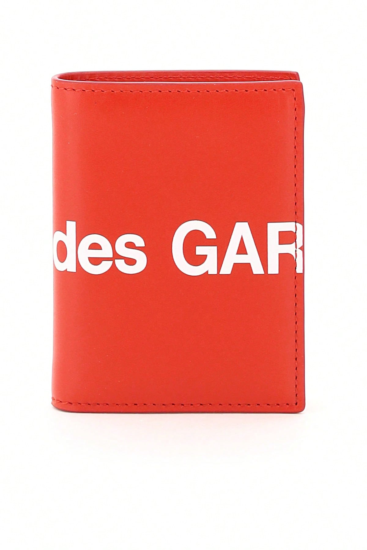 Кошелек Comme Des Garcons Маленький кошелек двойного сложения с огромным логотипом, красный большой кошелек с логотипом comme des garcons черный
