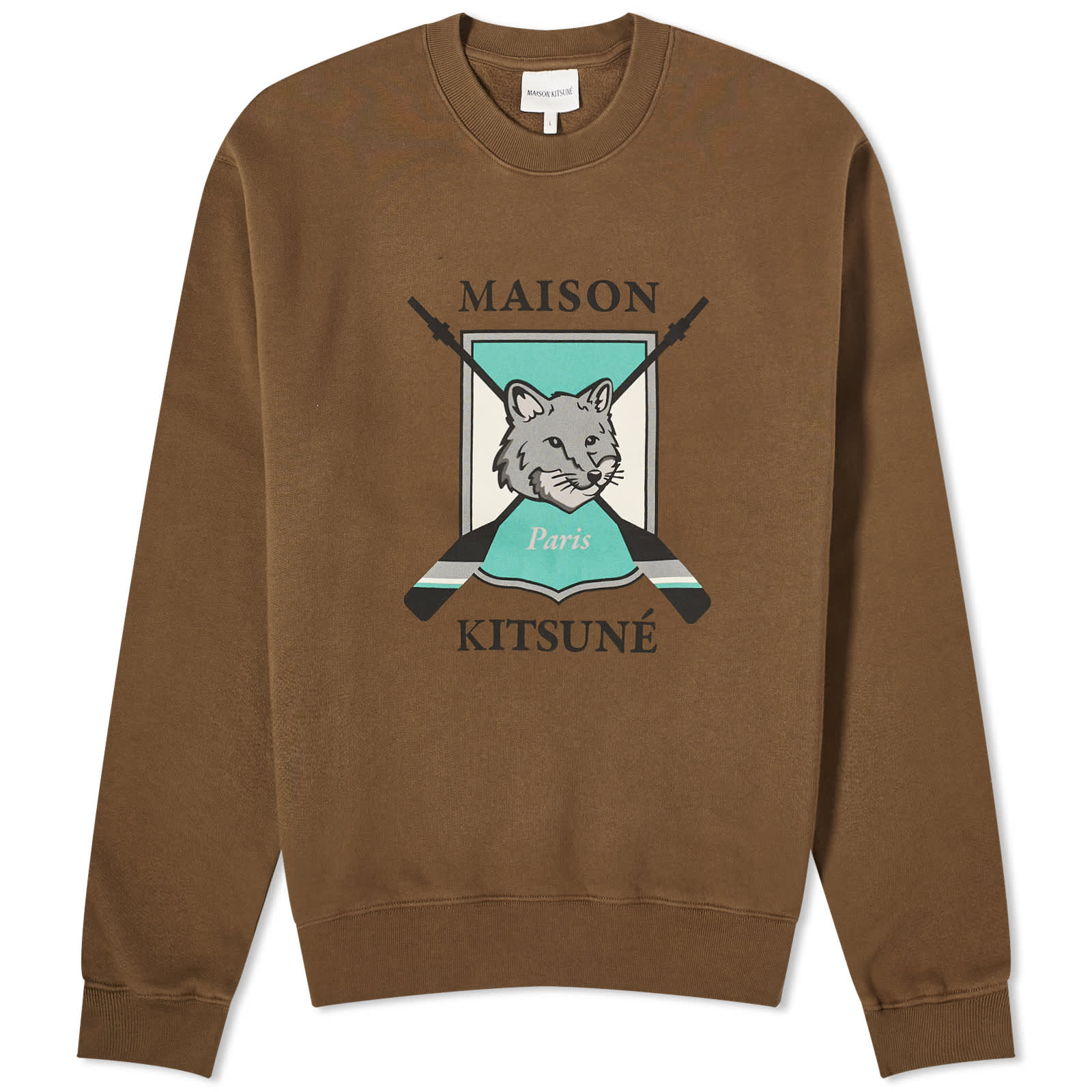 цена Свитшот Maison Kitsune College Fox Printed Comfort, хаки