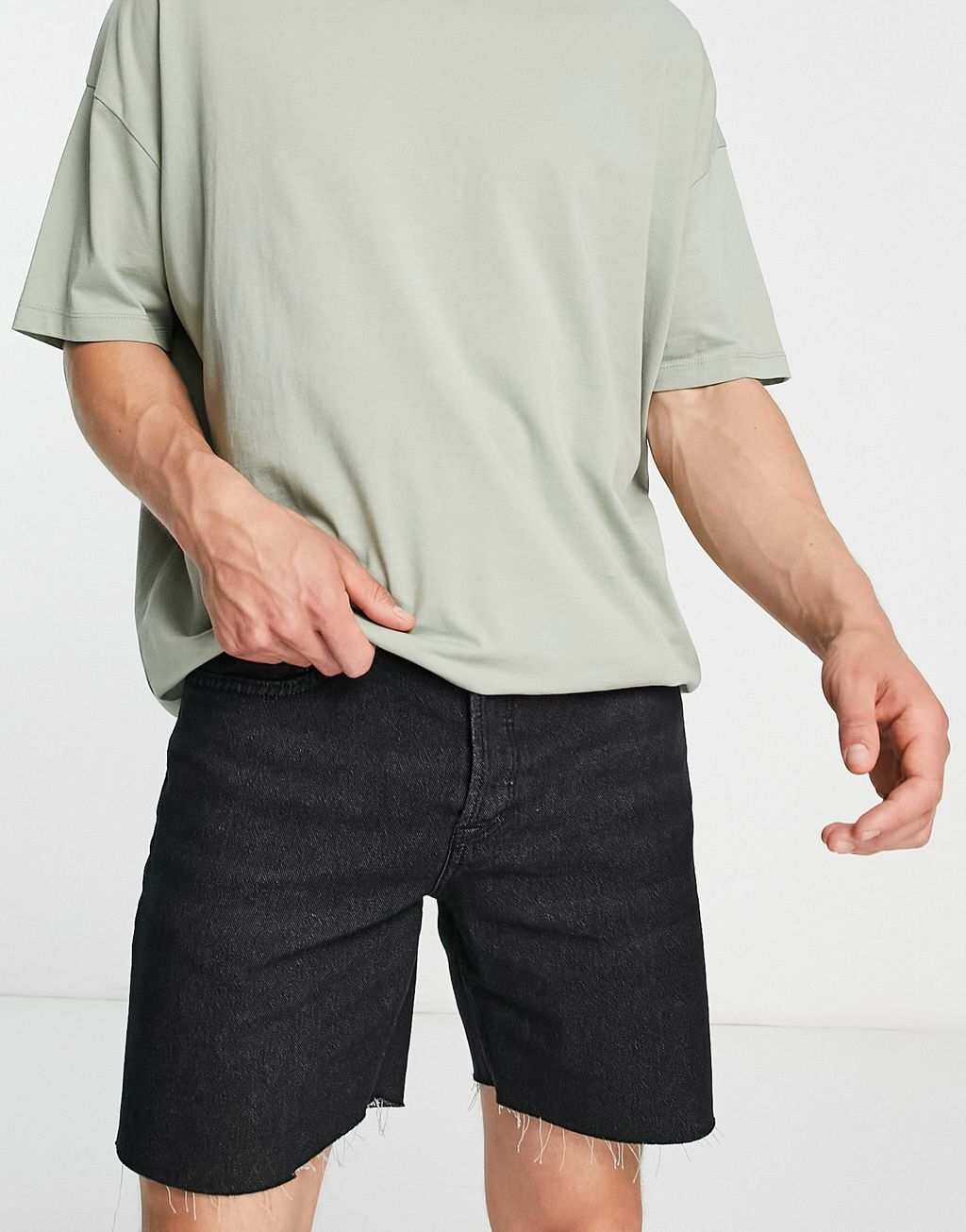 

Черные джинсовые шорты в винтажном стиле Only & Sons
