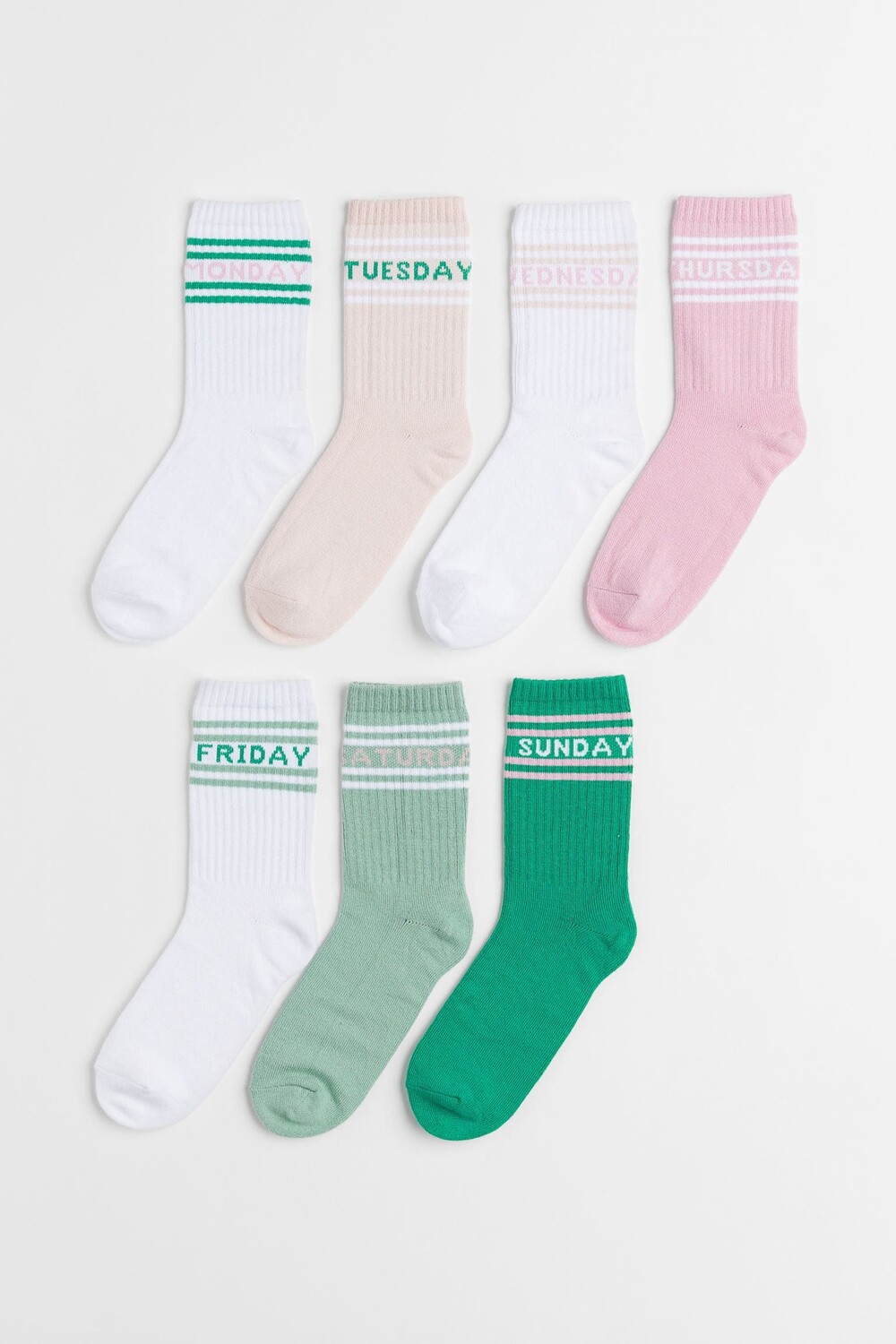 

7 пар носков H&M Days of the week, зеленый