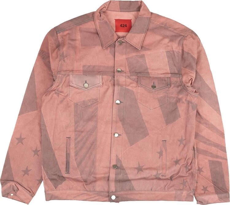 

Куртка 424 All Over Flag Print Denim Jacket 'Red/Grey', красный