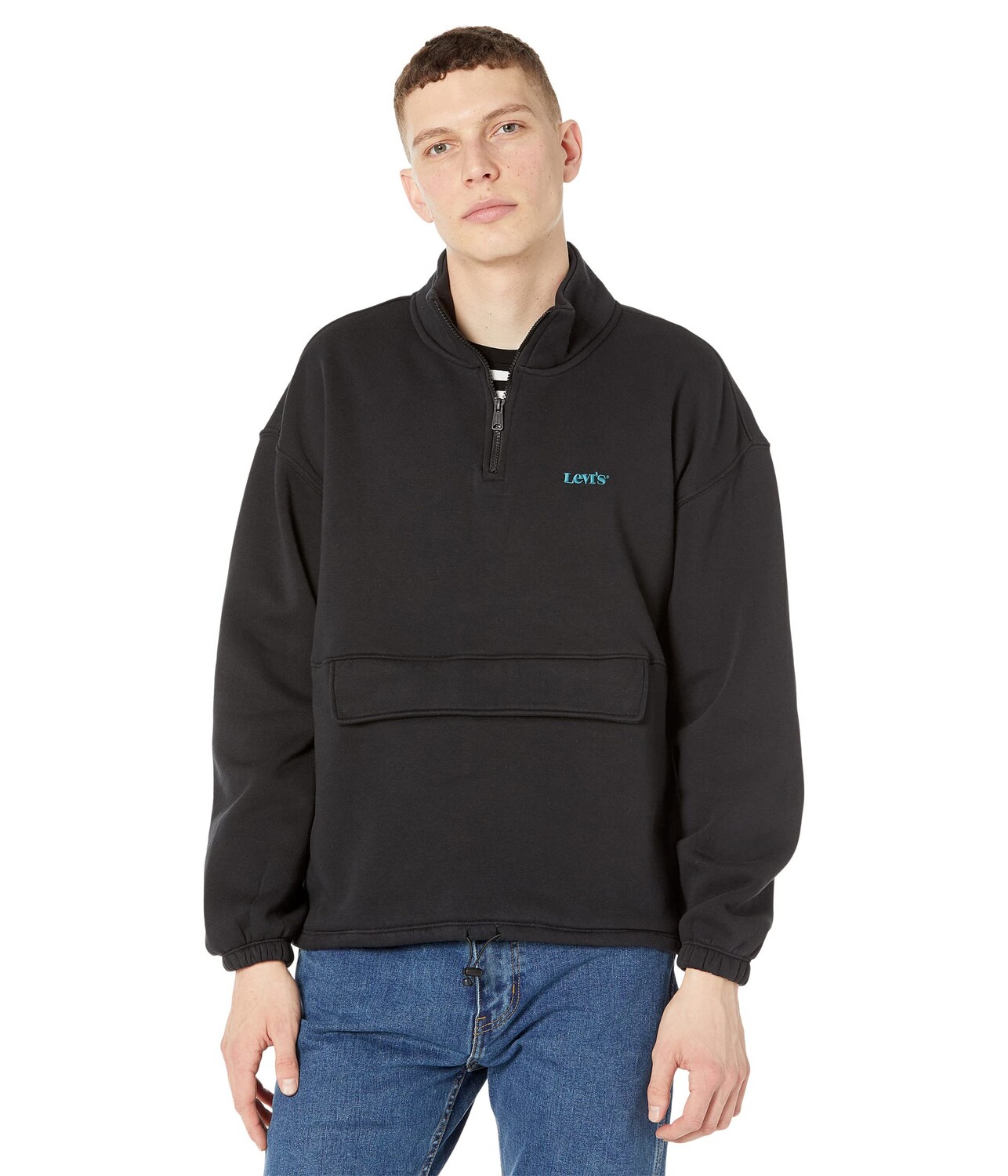 

Худи Levi's Mens, 1/4 Zip Mock Neck Popover, Черный