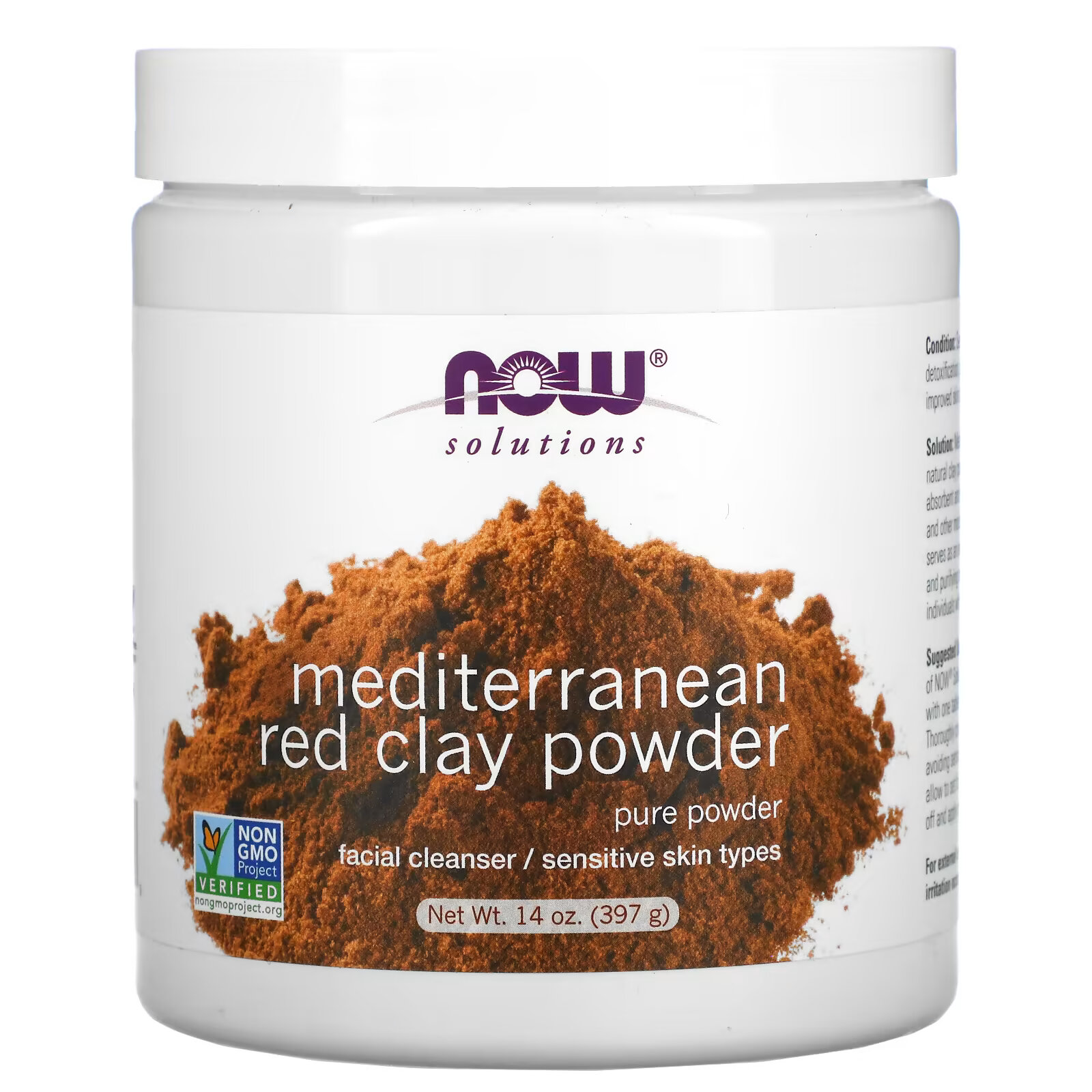 цена NOW Foods, средиземноморская красная глина в порошке, 397 г