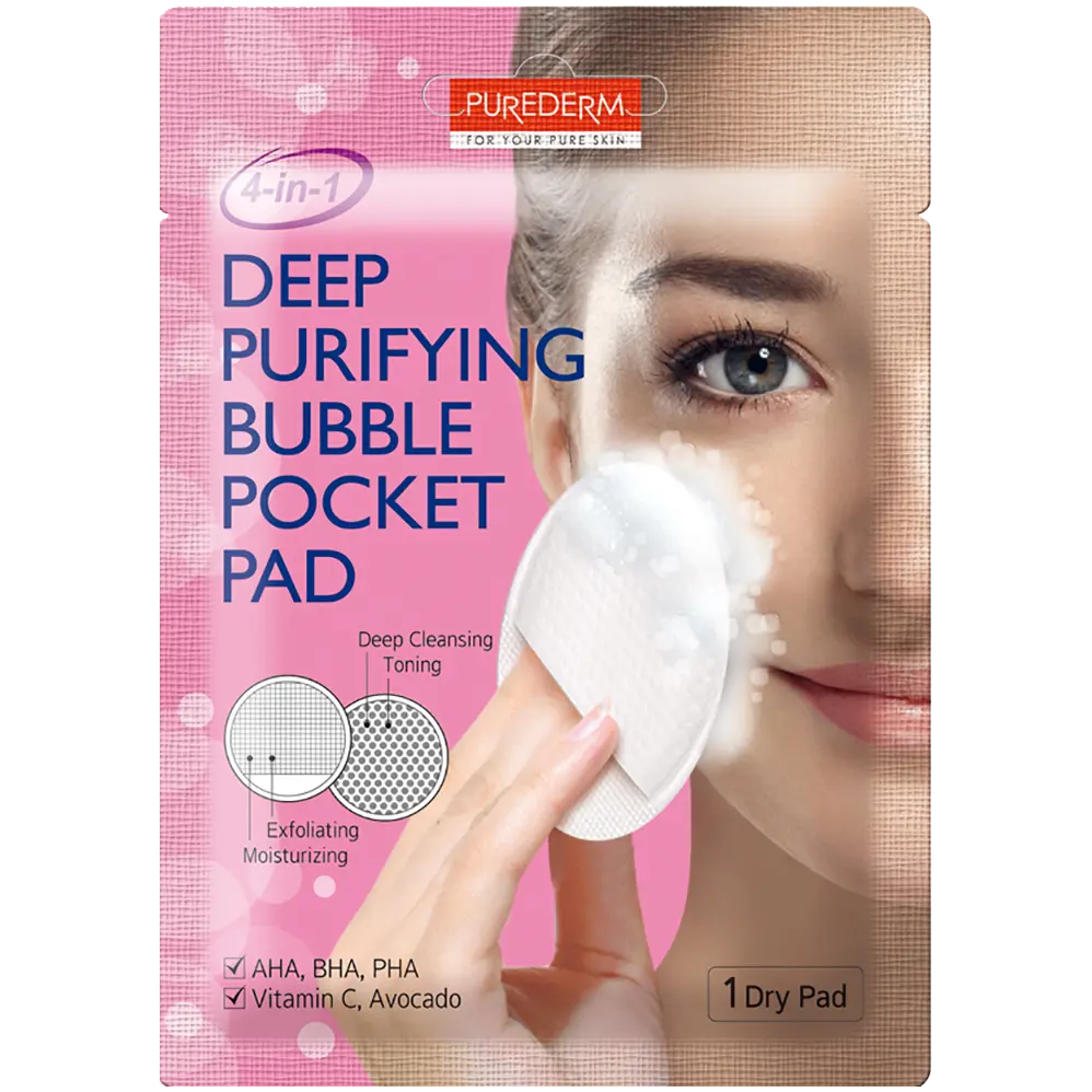 

Purederm очищающая и отшелушивающая подушечка для лица, 1 шт.