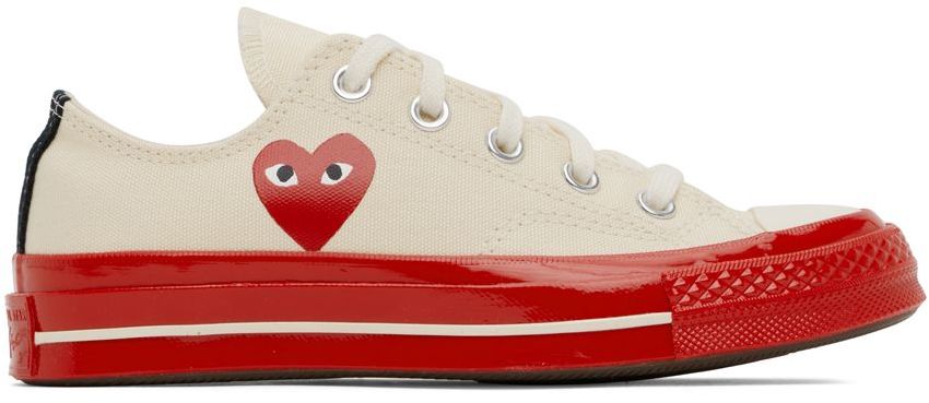 

Бело-красные кроссовки Converse Edition Chuck 70 Comme des Garçons Play, Красный