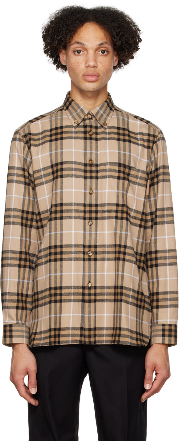 

Светло-коричневая рубашка свободного кроя Burberry
