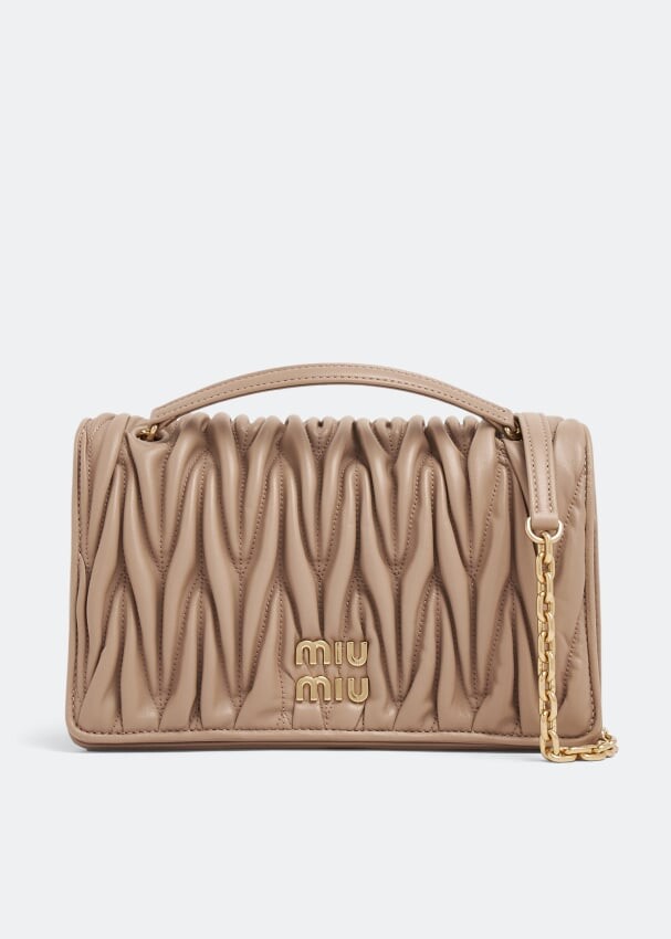 

Сумка MIU MIU Matelassé nappa leather bag, бежевый