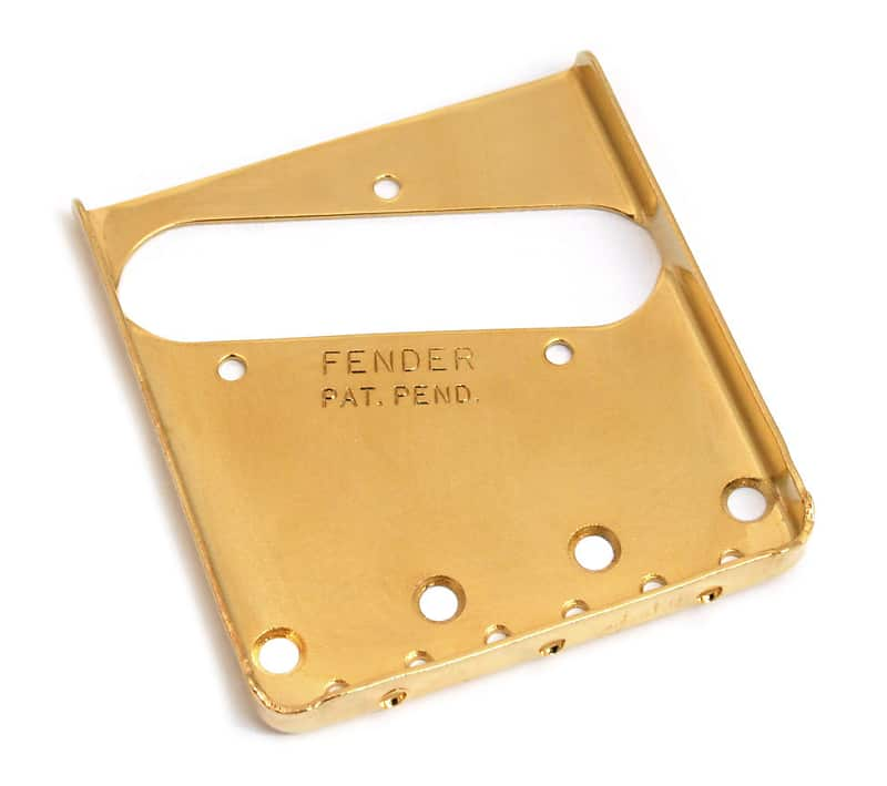 005-3683-000 Подлинная пластина телекастера/телебриджа Fender Gold American Vintage 005-3683-000 Genuine Fender Gold American Vintage Telecaster/Tele Bridge Plate - фото