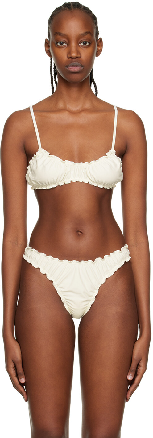 

Эксклюзивный лиф бикини SSENSE Off-White с оборками softandwet