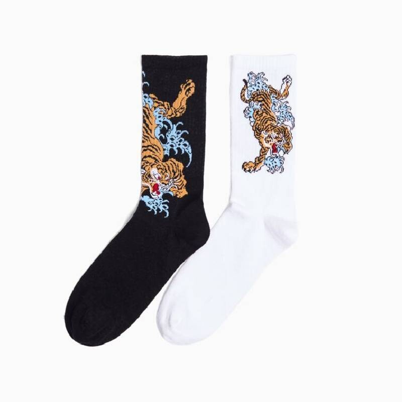 

Носки мужские Bershka Pack Of 2 Pairs Of Printed, бело-черный