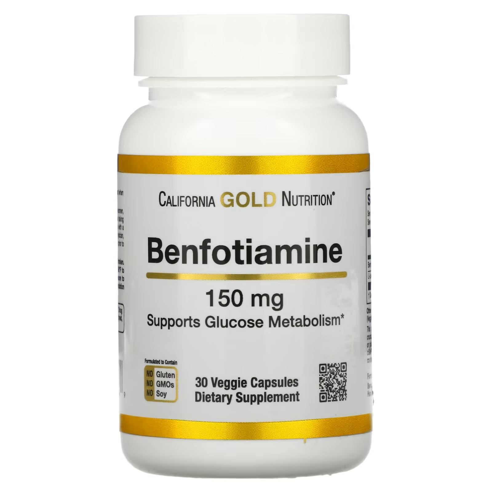 California Gold Nutrition бенфотиамин 150 мг, 30 растительных капсул california gold nutrition цинк l карнозин 30 растительных капсул