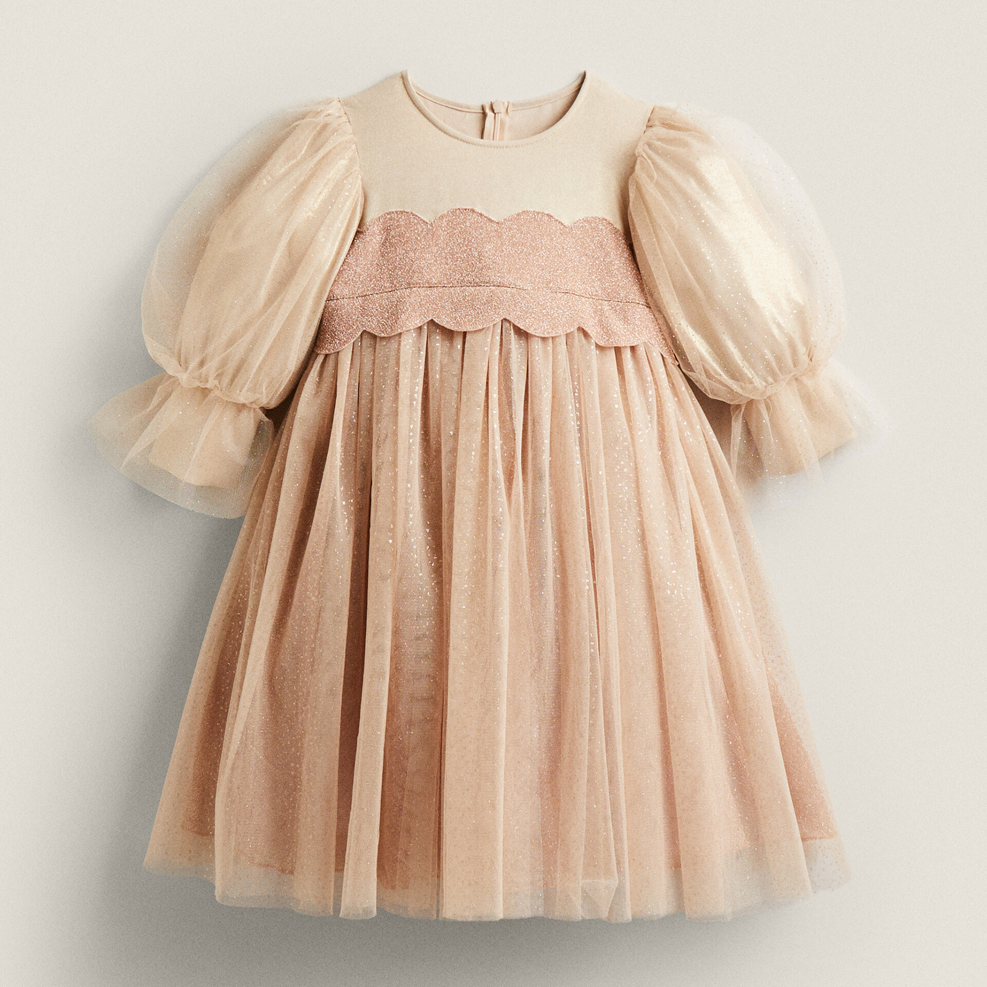 Детский костюм принцессы Zara Home, бежево-розовый новинка 2022 летнее цветочное платье принцессы vogueon с пышными рукавами для девочек детское многослойное платье с цветами милое детское круж