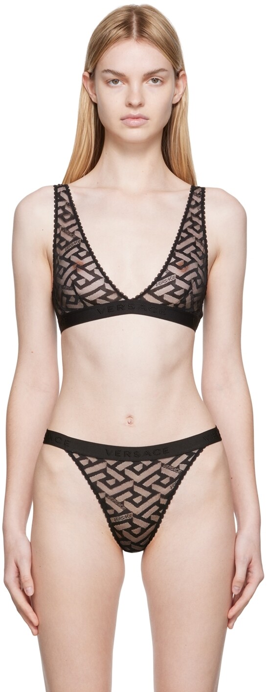 

Черный полупрозрачный бюстгальтер Versace Underwear