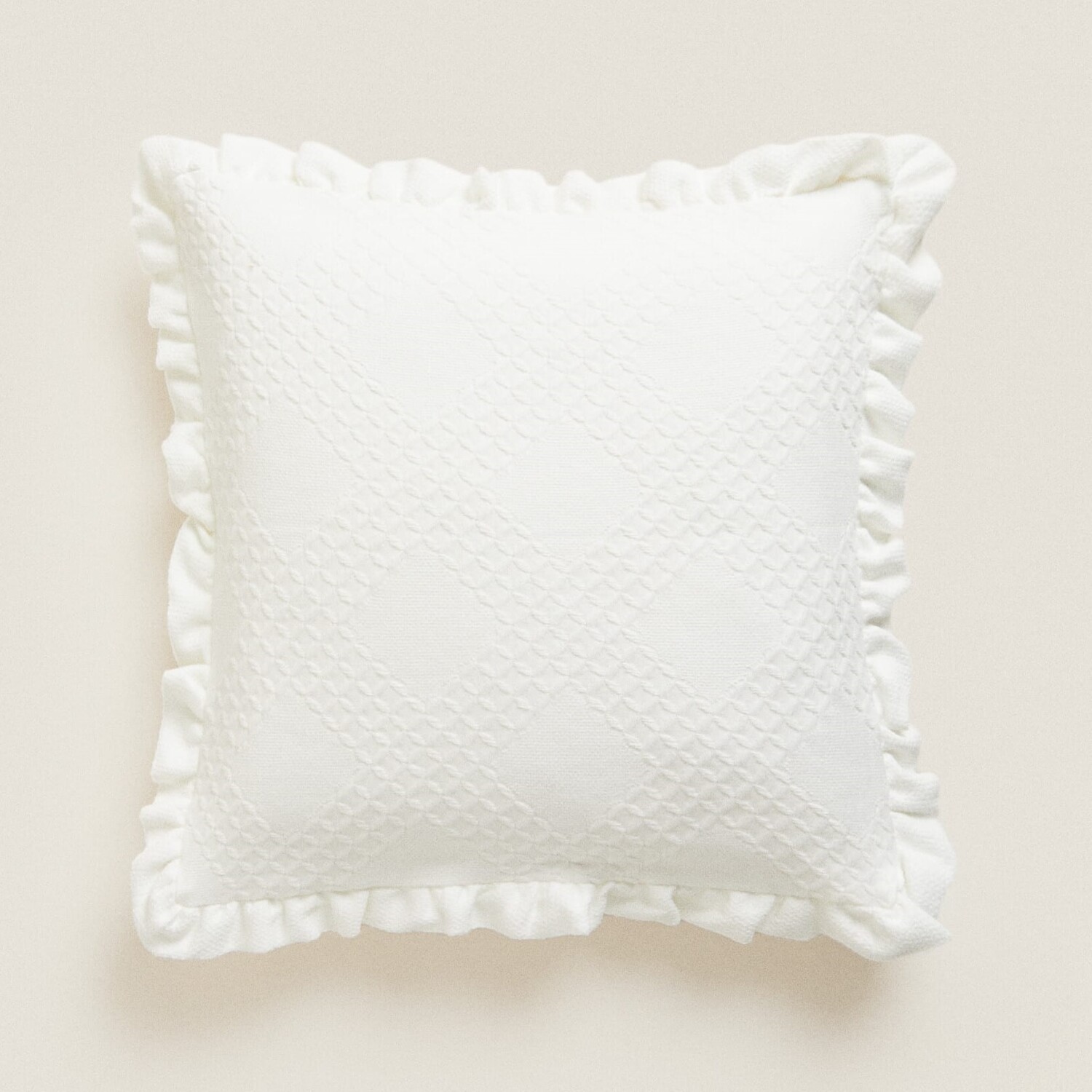 

Чехол для подушки Zara Home Diamond, кремовый