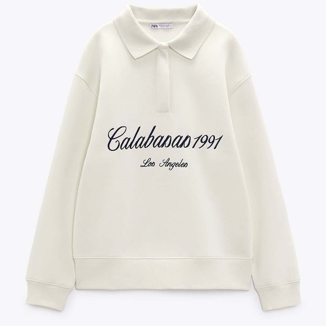 

Свитшот Zara Polo With Slogan, кремовый
