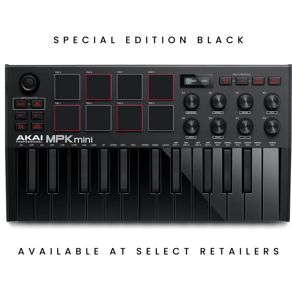 USB-клавиатура Akai MPK Mini 3B с 25 клавишами компактная, черная – купить  из-за границы через сервис «CDEK.Shopping»