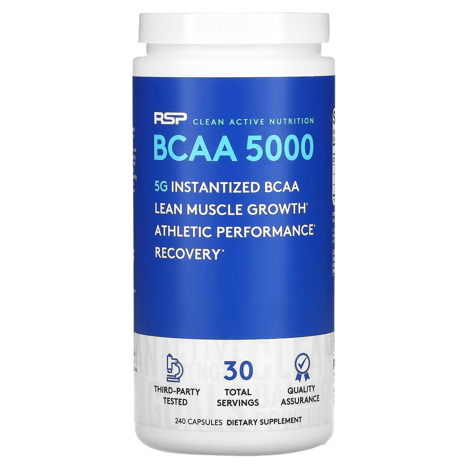 

RSP Nutrition BCAA 5000 водорастворимые аминокислоты с разветвленной цепью, 240 капсул