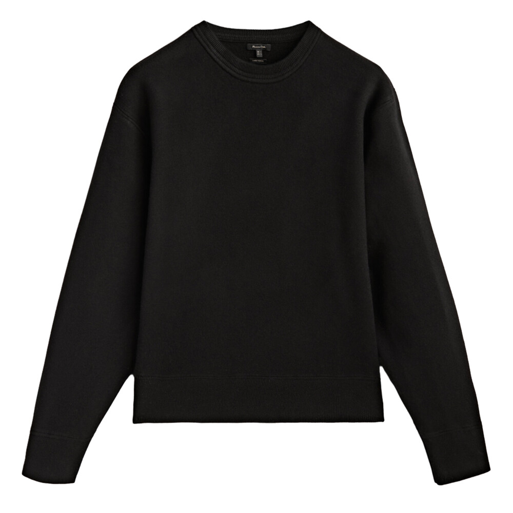 

Свитшот Massimo Dutti Crew Neck Knit, черный