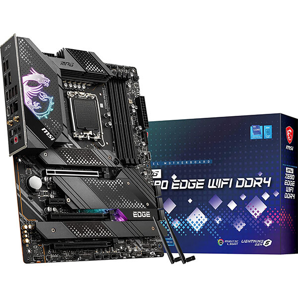 

Материнская плата MSI MPG Z690 Edge, WiFi DDR4, черный, Серый