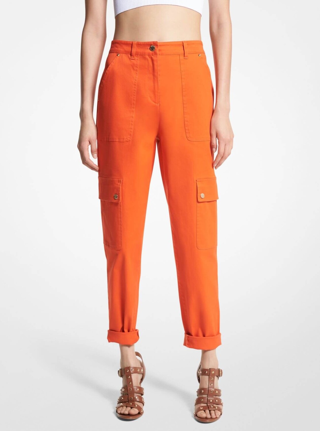 

Брюки Michael Michael Kors Stretch Organic Cotton Cargo, оранжевый