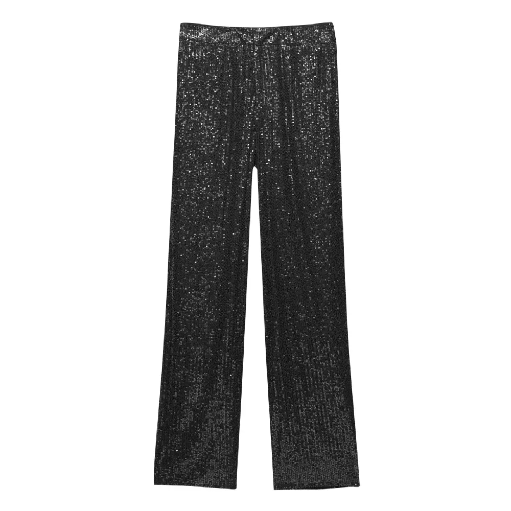

Брюки Pull&Bear x Valentina Zenere Flowing With Sequins, черный