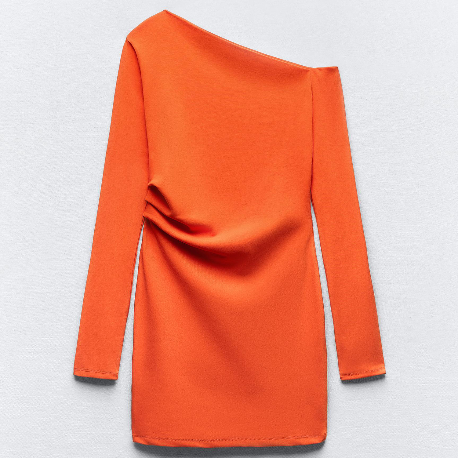 цена Платье Zara Asymmetric Draped, оранжевый