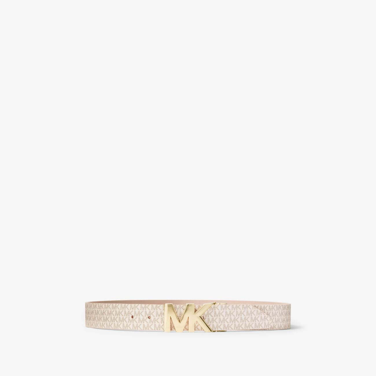 

Ремень Michael Michael Kors Reversible Logo and Leather Waist, бежевый/розовый