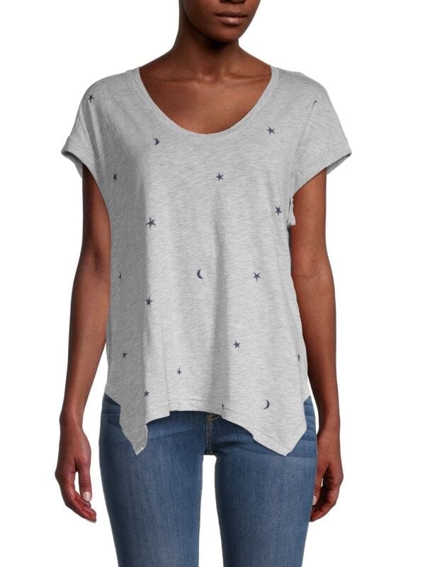 

Топ Wit & Wisdom с вышитым акульим хвостом, heather grey