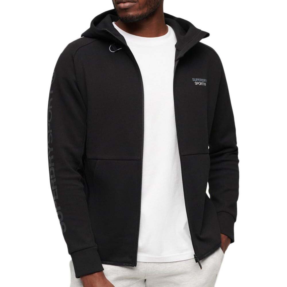 Толстовка Superdry Sport Tech Logo Loose Full Zip, черный