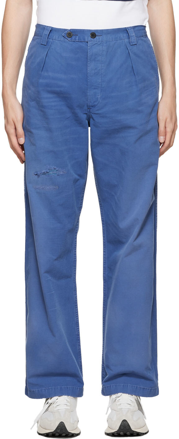 

Синие брюки классического кроя с эффектом потертости Polo Ralph Lauren