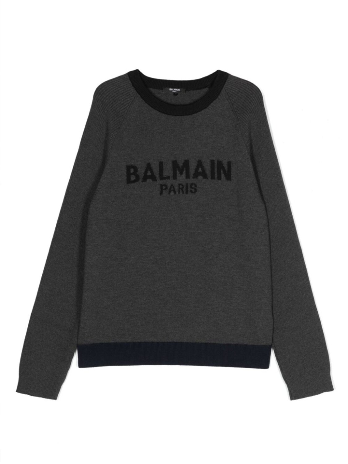 

Balmain Kids джемпер с круглым вырезом и логотипом, серый