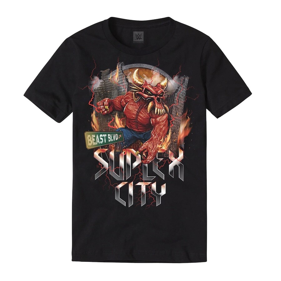 

Футболка с коротким рукавом WWE Authentic Brock Lesnar, черный