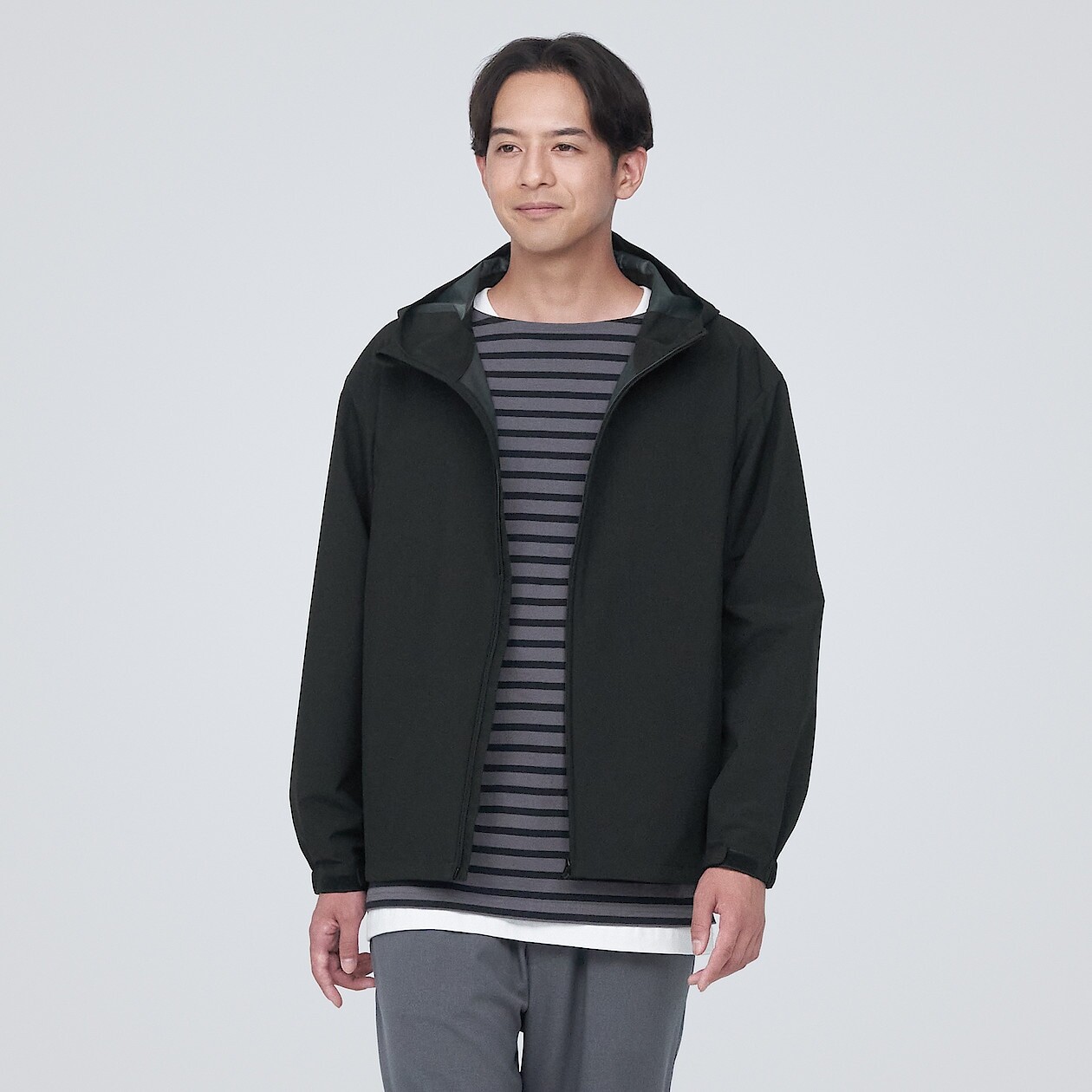 

Водоотталкивающая куртка с капюшоном MUJI, черный