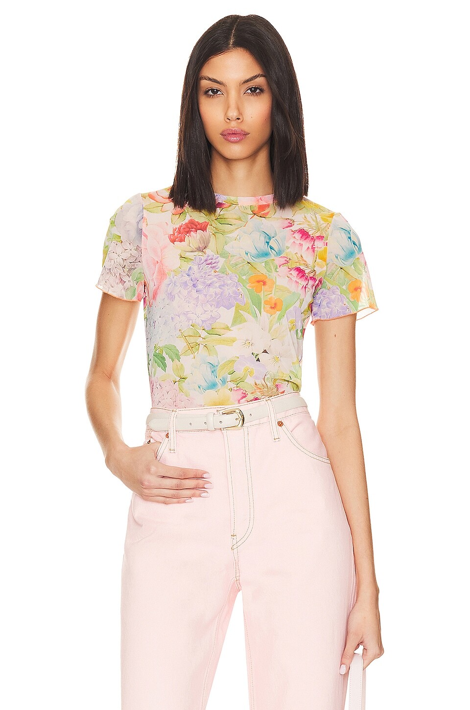 

Топ Alice + Olivia Delaina Crop, цвет Dawn Floral