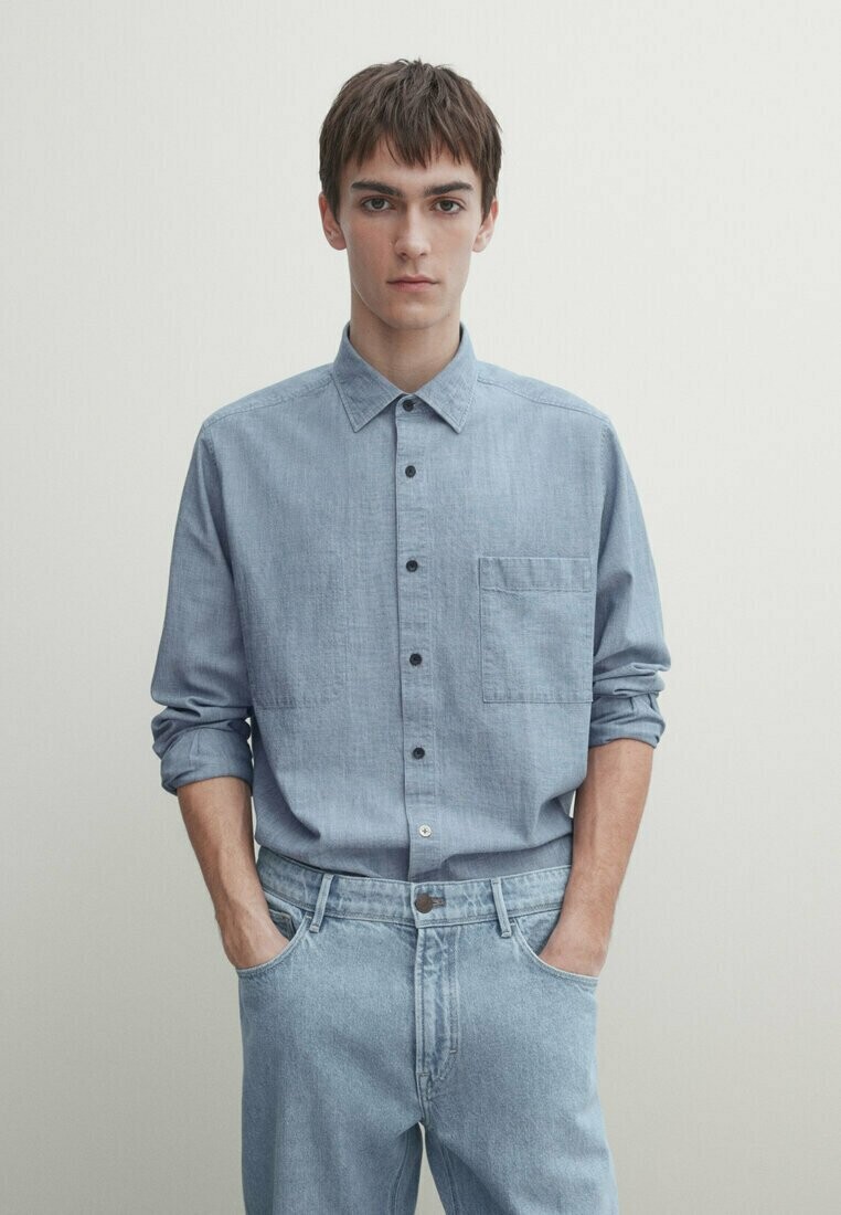 

Рубашка REGULAR FIT OXFORD Massimo Dutti, светло-синий