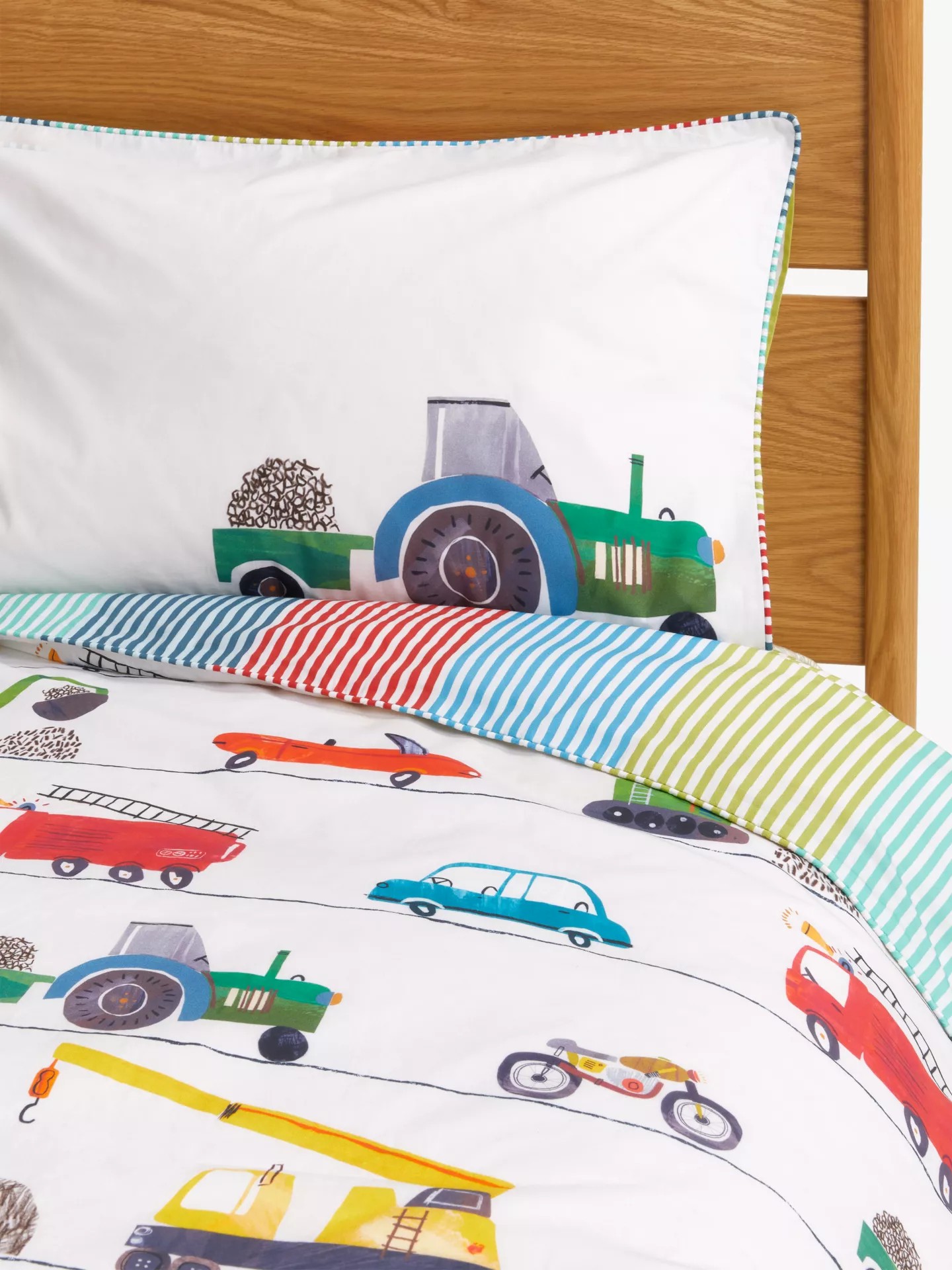 Детский комплект постельного белья Harlequin Just Keep Trucking с пододеяльником и наволочкой, разноцветный, одиночный комплект