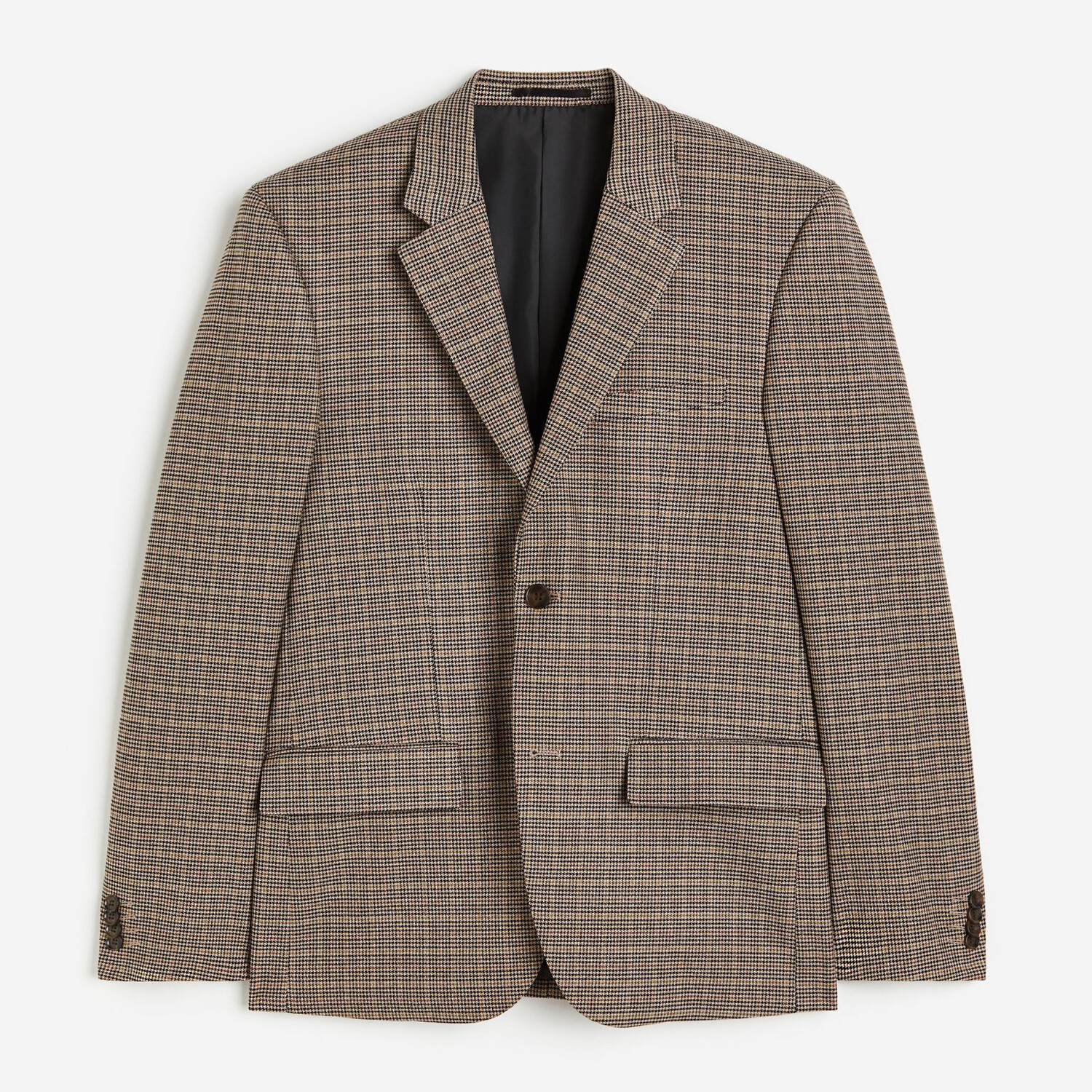 

Однобортный пиджак H&M Checked, бежевый/черный