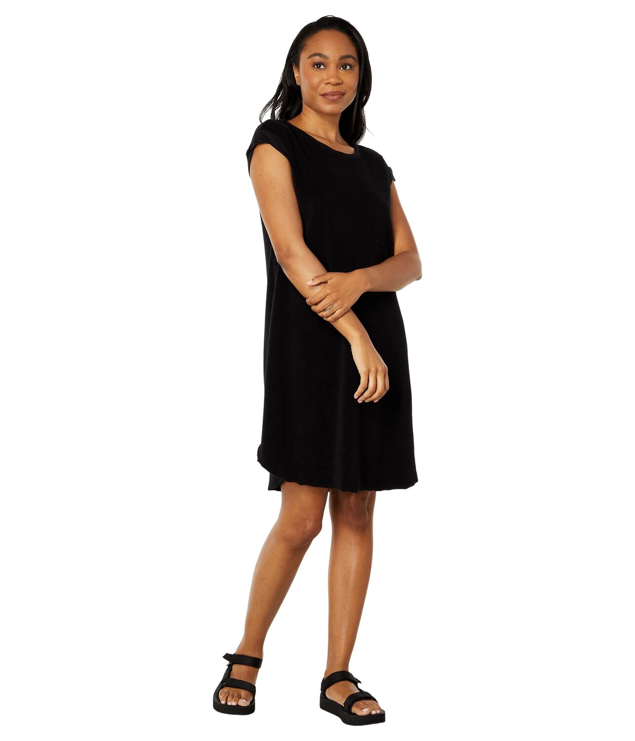 

Платье Mod-o-doc, Terry Cloth Twist Cap Sleeve Boatneck Dress
