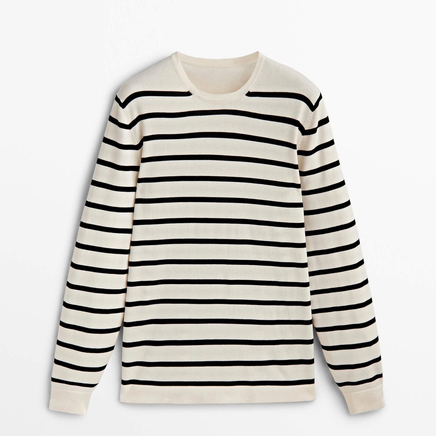 

Свитер Massimo Dutti Striped Extra-fine Cotton, кремовый