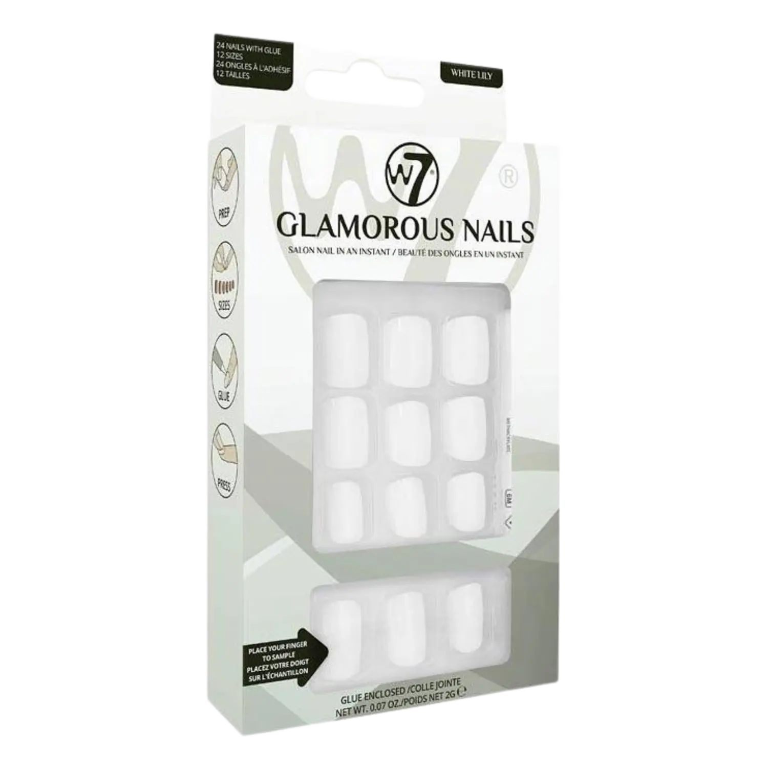 

W7 Glamorous Nails накладные ногти Белая лилия, 24 шт/уп