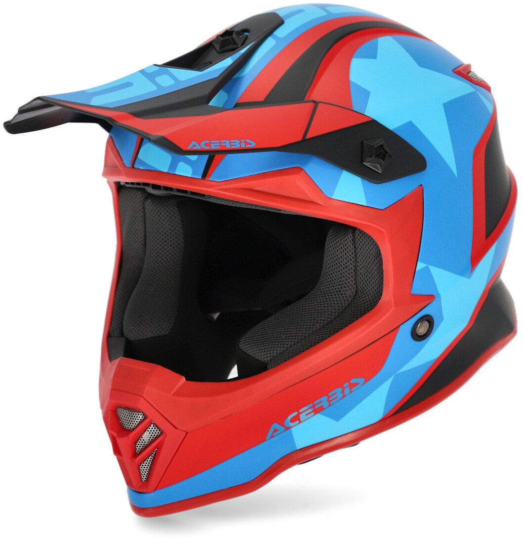 Шлем детский Acerbis Steel Stars для мотокросса, синий/красный шлем детский termit basic синий