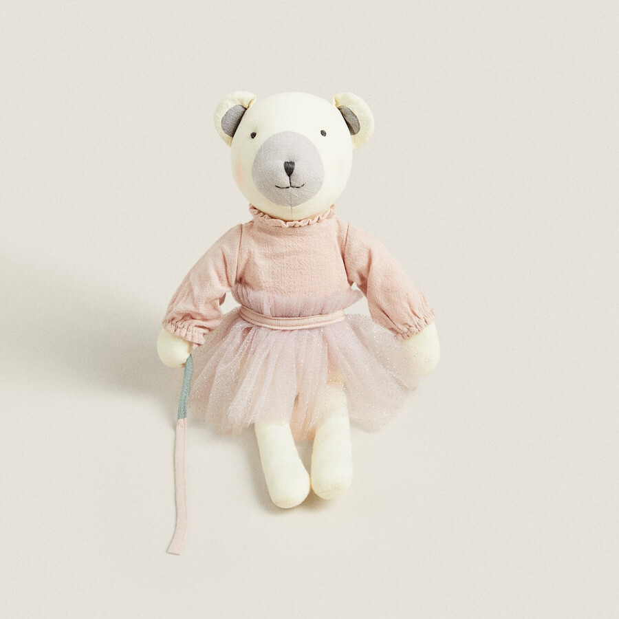 

Мягкая игрушка Zara Home Little Bear Ballet, бежевый/розовый