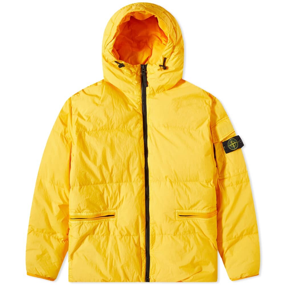 

Пуховик из мятого репса Stone Island, Желтый