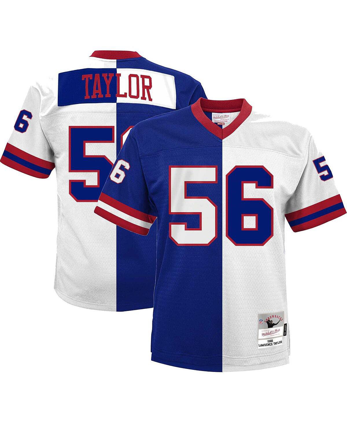 Мужская футболка lawrence taylor royal and white new york giants big and tall split legacy replica player на пенсии Mitchell & Ness, мульти new giants youth s fans rugby jerseys lawrence taylor saquon barkley sports fans american football new york jersey t shirts